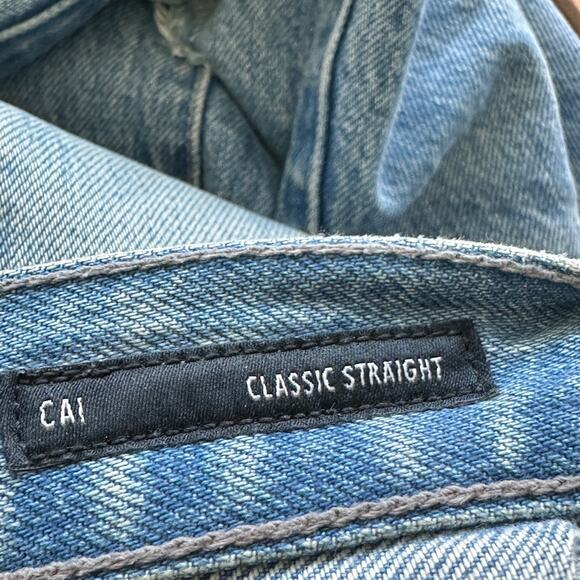 Edwin Denim Cai classic Straight High Waist Non stretch Ripped Jeans size 26 - Picture 5 of 16